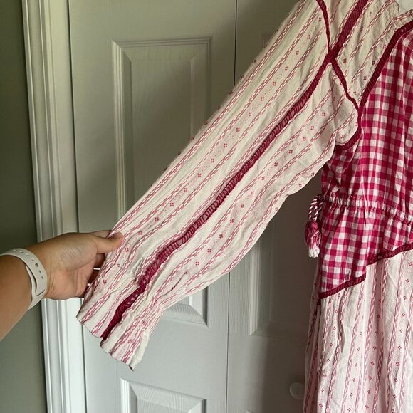 Dodo Bar Or Pink Combo Long Sleeve Regina Maxi Dress Women's Size Small S - Picture 11 of 15